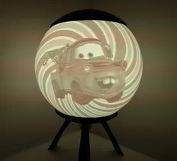 Tow car lithophane lamp