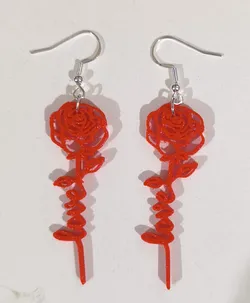 Valentine Rose Earrings - Object scaled from the original (you can see it from the dimensions)
