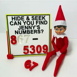 3D printer bestanden | 3MF | Elf on a shelf Jennys numbers Puzzle board