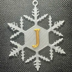 3D printer bestanden | 3MF | J – Snowflake Alphabet Letter J Festive Christmas Decoration