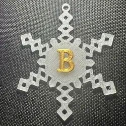 B – Snowflake Alphabet Letter B Festive Christmas Decoration