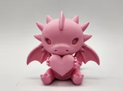 Cute Sitting Dragon with Heart Figure