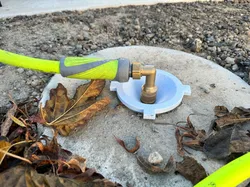 RV dump fitting for garden hose