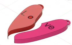Two [iece heart keychain