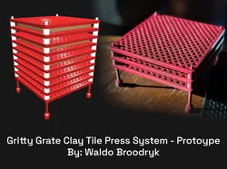 Gritty Grate Clay Tile & Coaster Press and Drying System PROTOTYPE