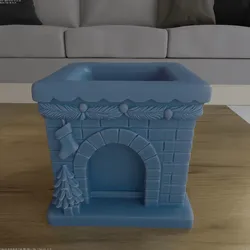 Home Decorations & Ornaments STL Descărcare - Christmas Fireplace Planter and Candy Holder STL - HIve