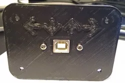 USB B female port mount with DDR arrows