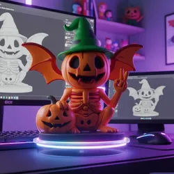 Fișiere pentru imprimante 3D | Fișier 3MF | Skeleton Pumpkin (Multicolor)