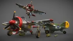 Game art: Stylized WW2 figter plane