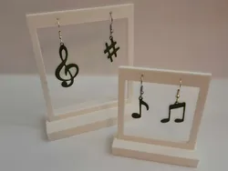 Musical jewelry: Musical notation earrings set