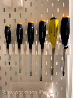 PB Swiss Tools Garant Screwdriver Holder for Skadis and Hoffmann Pegboard Hexagon Sechseck