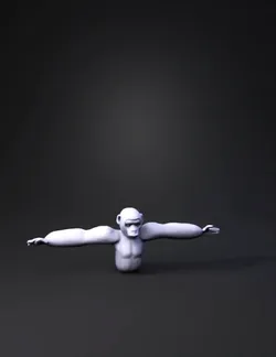 blue humanoid figure with gray torso in a T pose simple stylized char