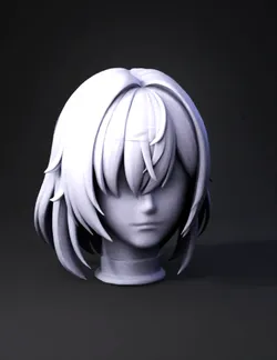 Create a highly accurate standalone anime hairstyle 3D model Short pa