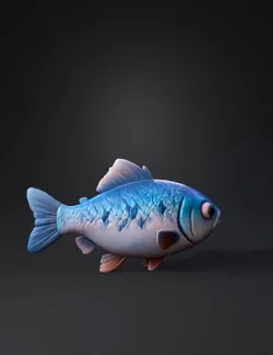 create image of fish and 3d for animation moving