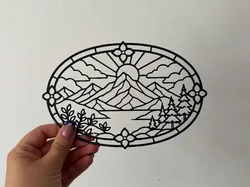 Decoración de pared efecto vidriera - Decoración de montaña - Modelo de impresión 3D gratuito