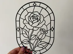 Decoración mural efecto vidriera - Dúo de Rosas - Modelo de impresión 3D gratuito