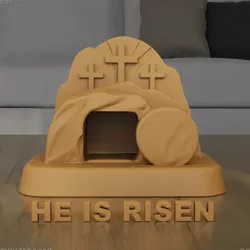 Home Decorations & Ornaments STL Download - Easter Empty Tomb 3D STL Model He is Risenby HIve