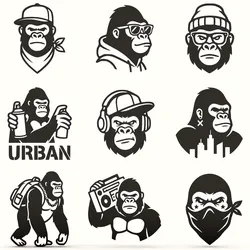 Home Decorations & Ornaments STL indir - Urban Gorilla Street Art Pack – Graffiti Style Gorilla - 1xMerch