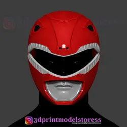 Red Ranger Mighty Morphin Power Ranger Helmet Cosplay STL File