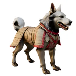 Samurai Armored Wolf Dog STL OBJ Model