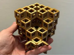 Wireframe Rhombic Dodecahedral Sierpiński Octahedron Fractal Structure - Level 2
