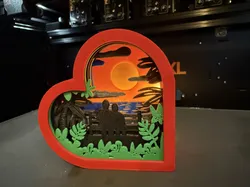 Valentine Heart Shadow Box (no supports)