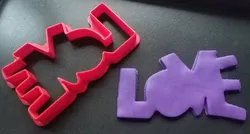 Valentine's Day cookie cutter love and kiss