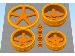 Wheel set for motorized vehicles (TT-Motor or Nema-17 Motor)