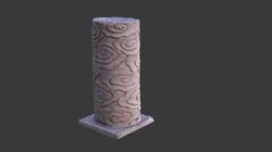 Chinese auspicious cloud pattern stone pillar