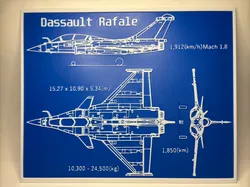 Dassault Rafale - Blueprint - Technical Drawing