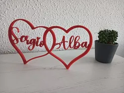 Hearts with editable names