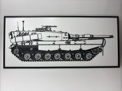 Kampfpanzer Leopard 2 120mm - Blueprint - Side View