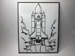 Space Shuttle Launch - Blueprint - Poster