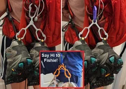 #0163 Backpack Shoe Carriers using Rugged "D" Carabiner