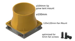120mm fan to 100mm grow tent adapter