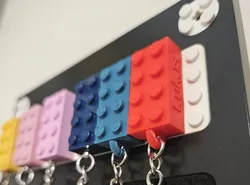 Customizable LEGO compatible Text Brick Key Fobs - Vertical Remix