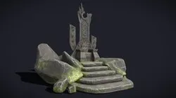 Ancient Medieval Stone Throne
