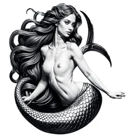 Naked Mermaid Hueforge