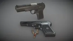 Pistol and bullets