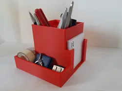 Soporte para bolígrafos y accesorios con post-its - Modelo de impresión 3D gratuito