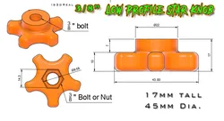 Star Knob Low Profile - accepts 3/8" bolt/nut