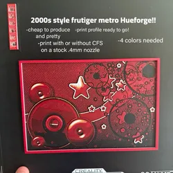 3D printer bestanden | 3MF | 2010s style red 4 color frutiger metro hueforge!!!