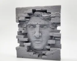 Face in the Brick Wall Sculpture - No Supports