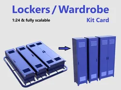 Lockers / Wardrobe Kit Card & single parts - 1:24 scale garage diorama accessories