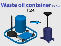 Waste oil container Kit Card - 1:24 scale garage diorama accessories