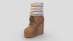Wedge Ankle Boots with Socks
