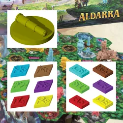 Aldarra 'Explored', 'Order' and 'Victory Point' Tokens