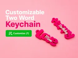 Llavero personalizable de dos palabras - Modelo de impresión 3D gratuito
