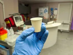 Medicine cup prop for healthcare simulation