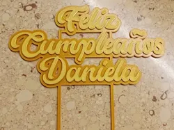 Topper para tartas con el nombre de Daniela